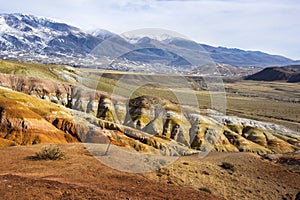 Landscape of Kizil Chin, a place called Mars in Altay mountains